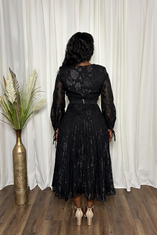 Obsidian Petals Dress
