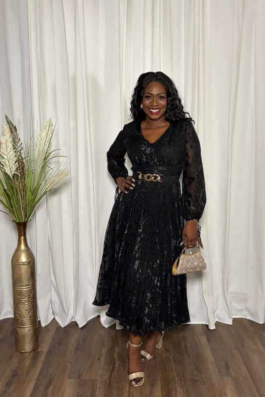 Obsidian Petals Dress